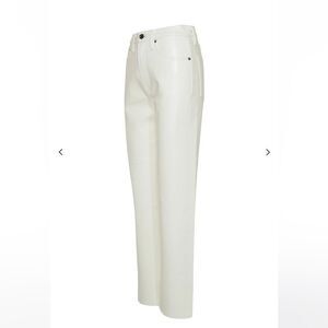 NWT Agolde Pinch Waist Leather Pants in White Size 24